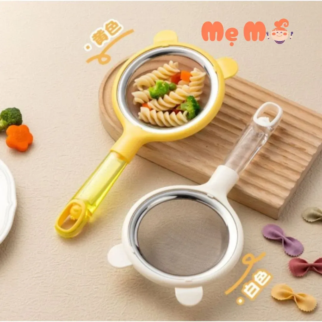 Rây Lọc Cháo Mumbebe Inox Cho Bé Tay Cầm Chắc Chắn Rây Lọc Thức Ăn Dặm Cho Bé Chịu Nhiệt Cao